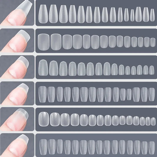 120pcs/bag Matte Press On Nail Tips Soft Full Cover False Nails Oval Almond Sculpted Fake Nail Cindorium