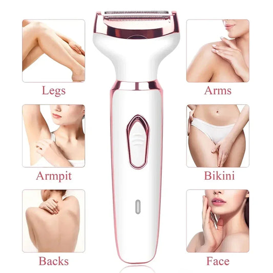 4 In 1 Electric Lady Shaver for Full Body Shaving Lady Shaver Eyebrow Facial Epilator Trimmer Nose Painless Bikini Hair Removal Cindorium