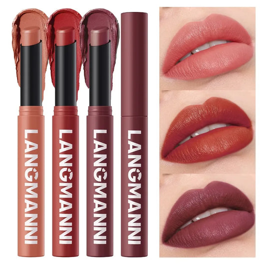 12 Color Matte Lipstick Pencil Waterproof Long Lasting Non-Stick Cup Lip Stain Tint Cosmetic Nude Lipstick Pen Makeup Maquillage  Cindorium