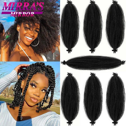 Springy Afro Twist Hair – Pre - Separated Synthetic Kinky Twist Extensions for Faux Locs & Marley Braids - Cindorium
